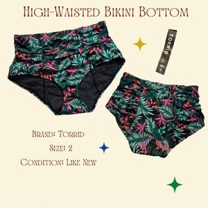 Torrid Tropical Leaf High-Waisted Bikini Bottom
